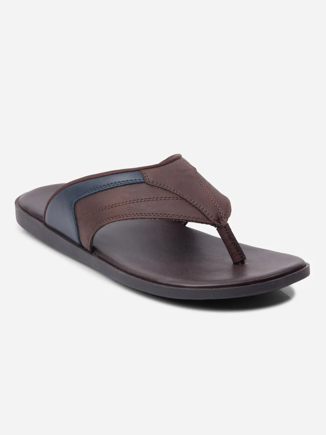 Men's Brown/Navy Thong Style Sandal (IX5015)