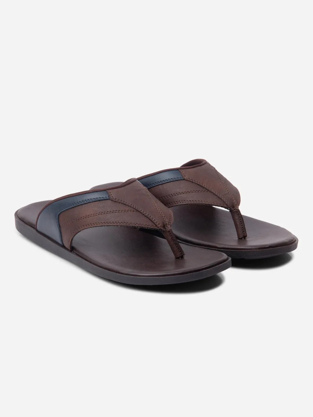 Men's Brown/Navy Thong Style Sandal (IX5015)