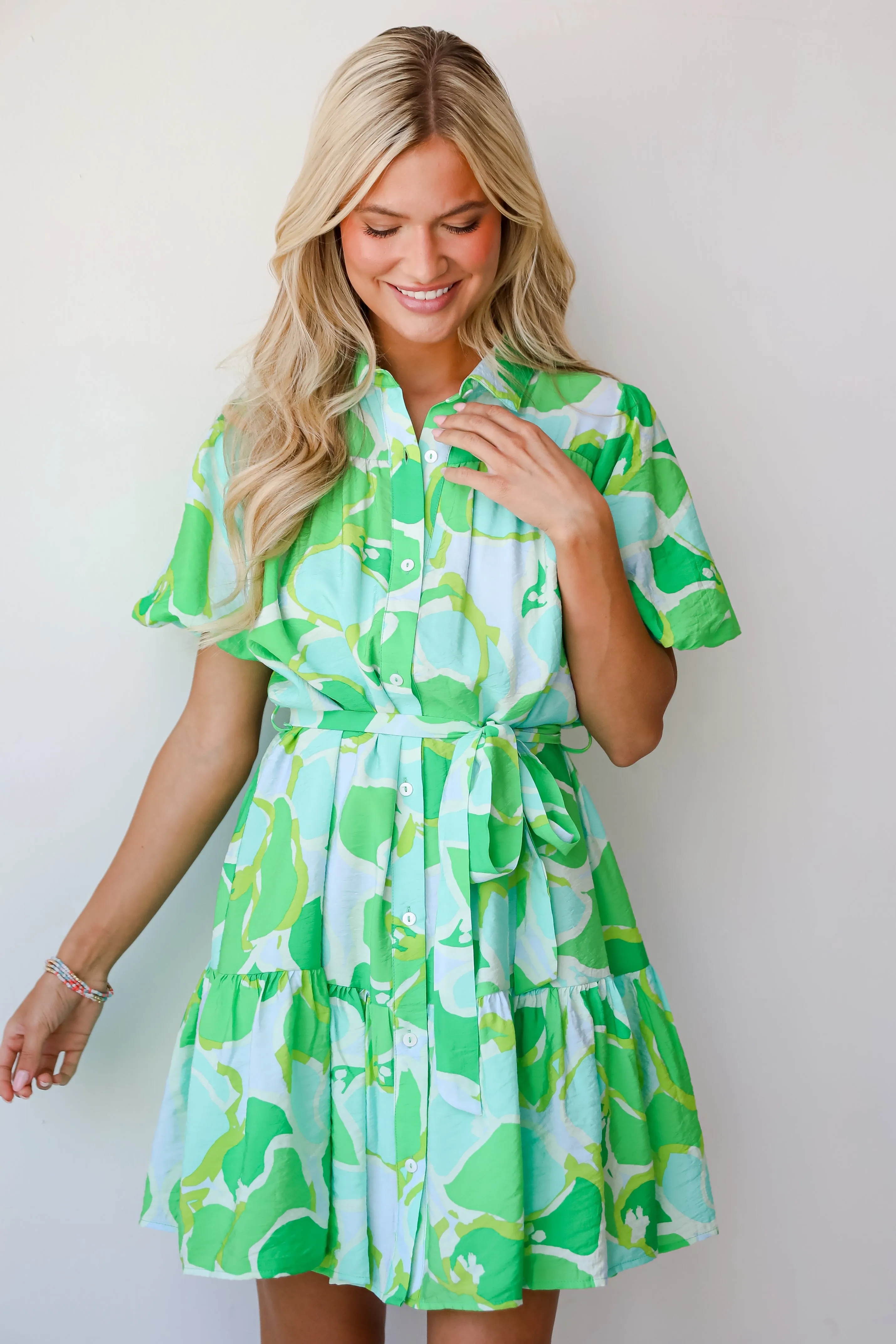 More Than Gorgeous Green Floral Mini Dress