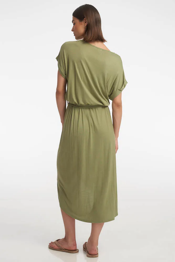 Nate  Midi Dress / Moss