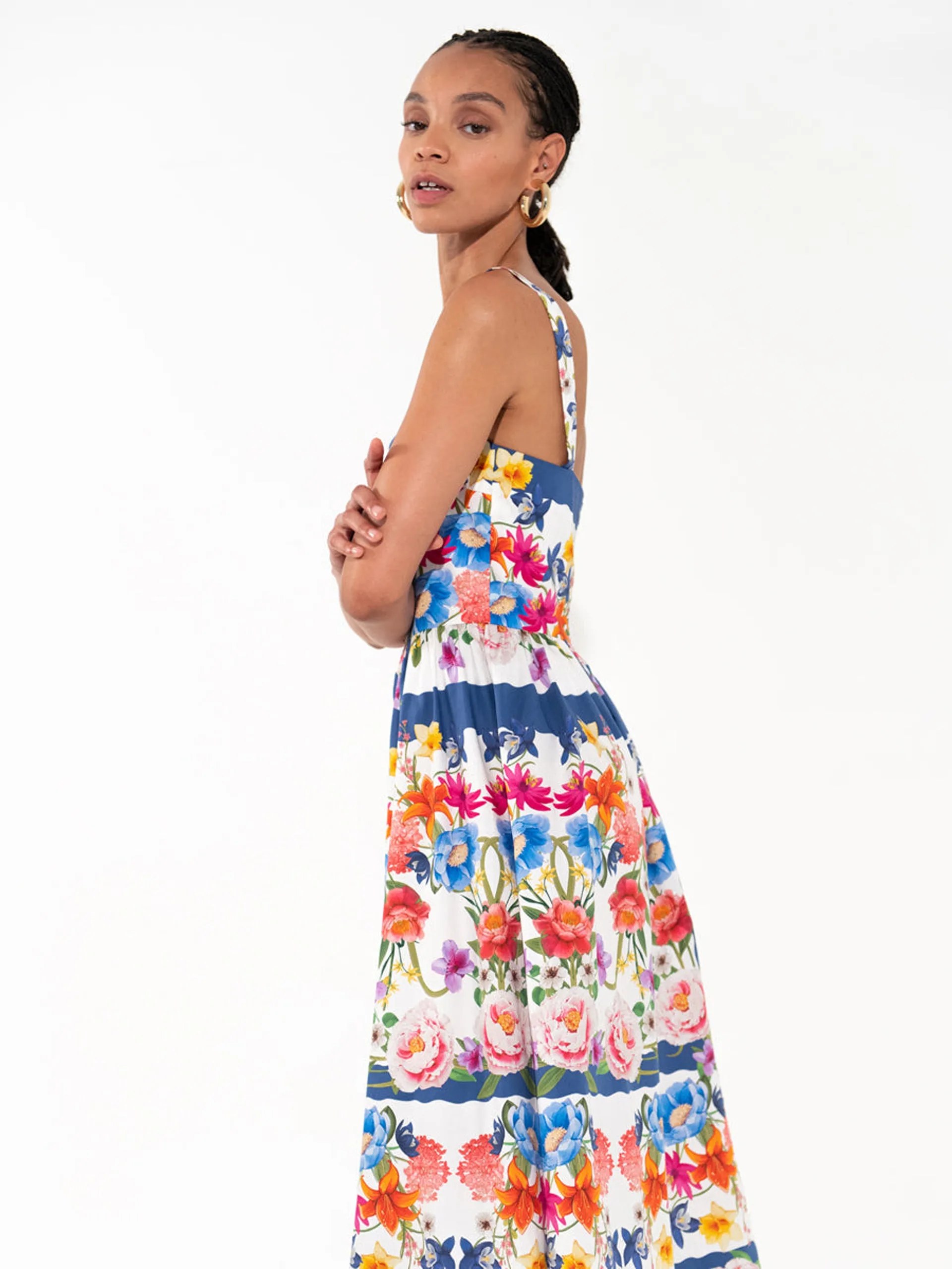 Ninet cotton midi dress in Antheia floral print