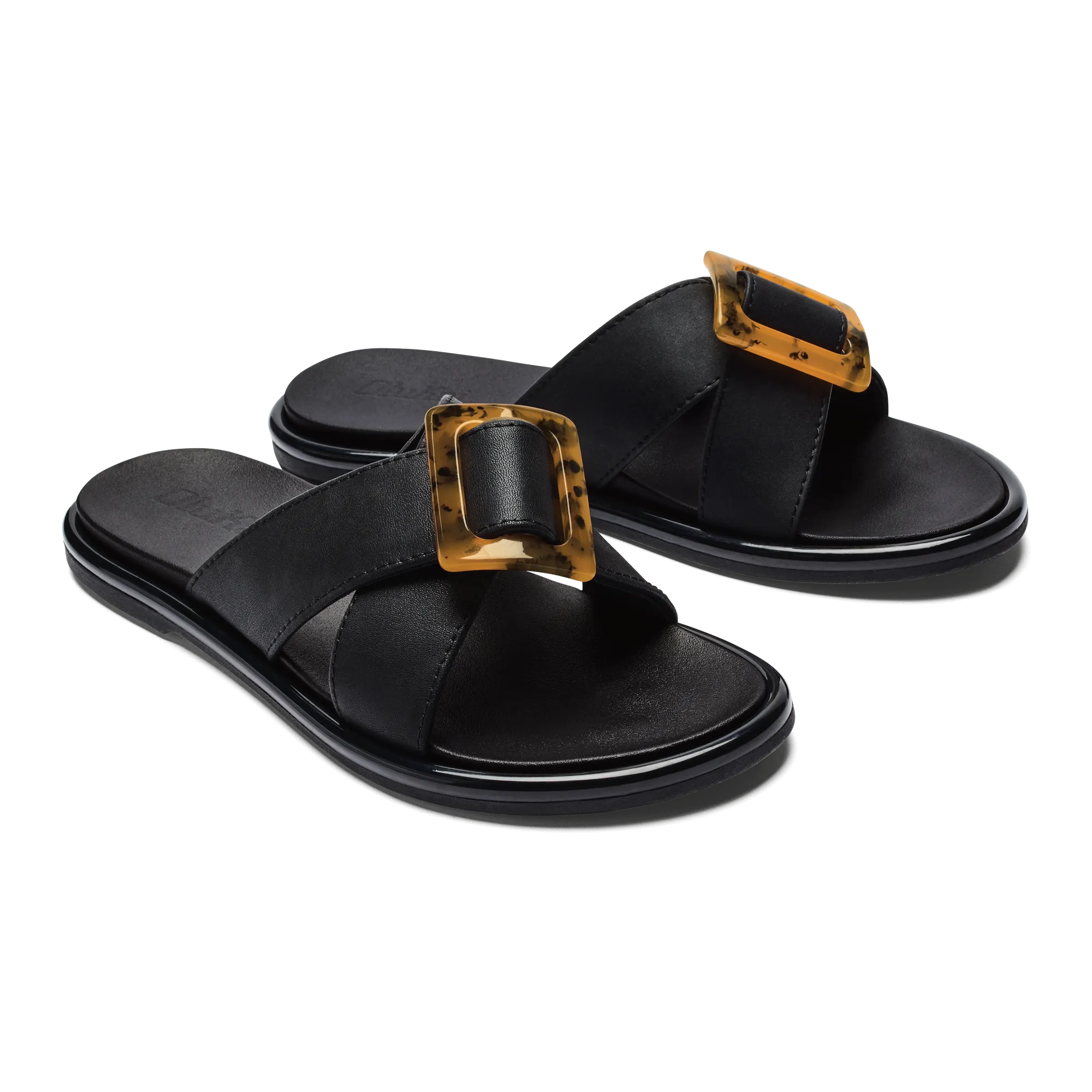 OLUKAI LA 'I WOMENS SLIDE - BLACK