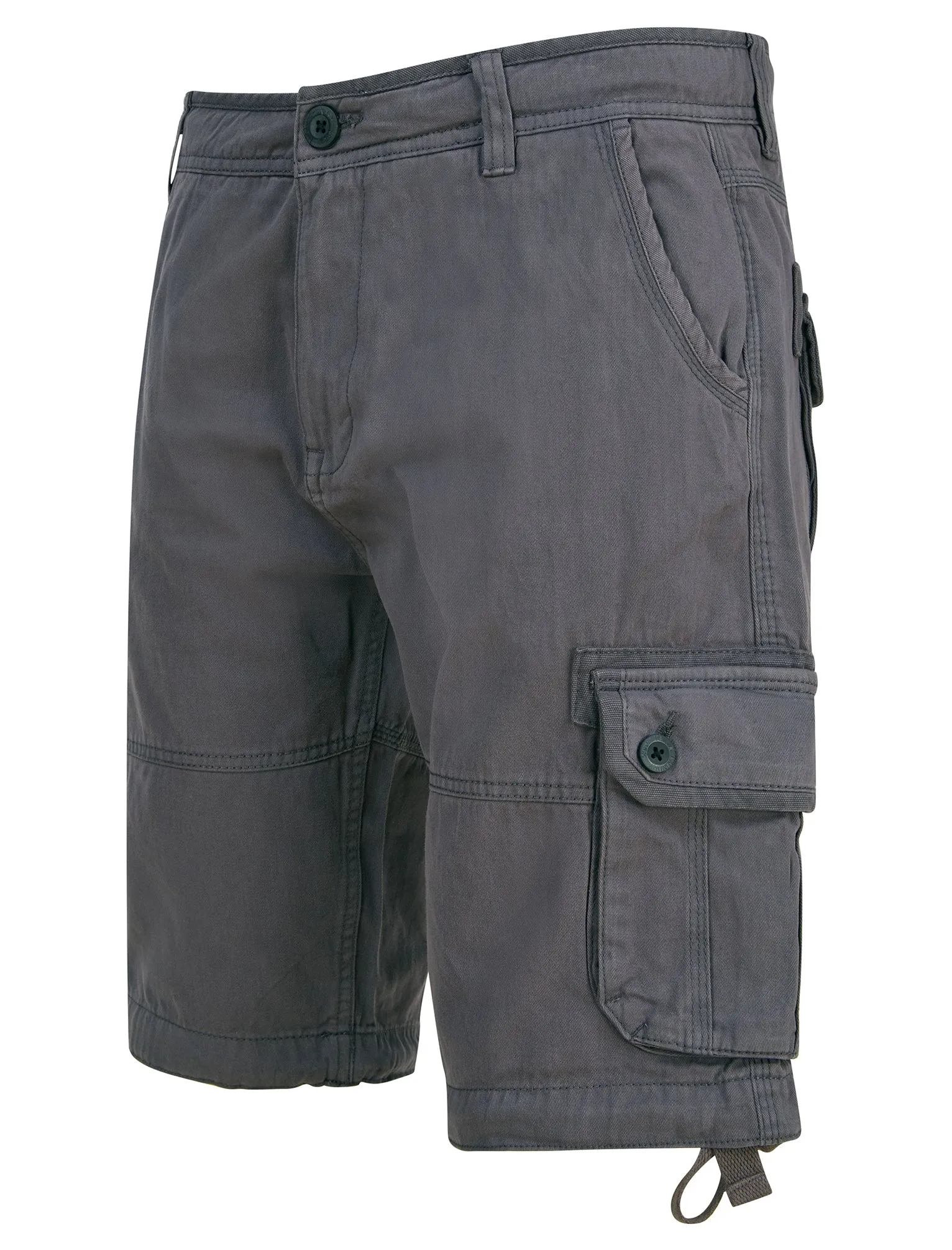 Pentire Cotton Twill Cargo Shorts in Charcoal - Tokyo Laundry