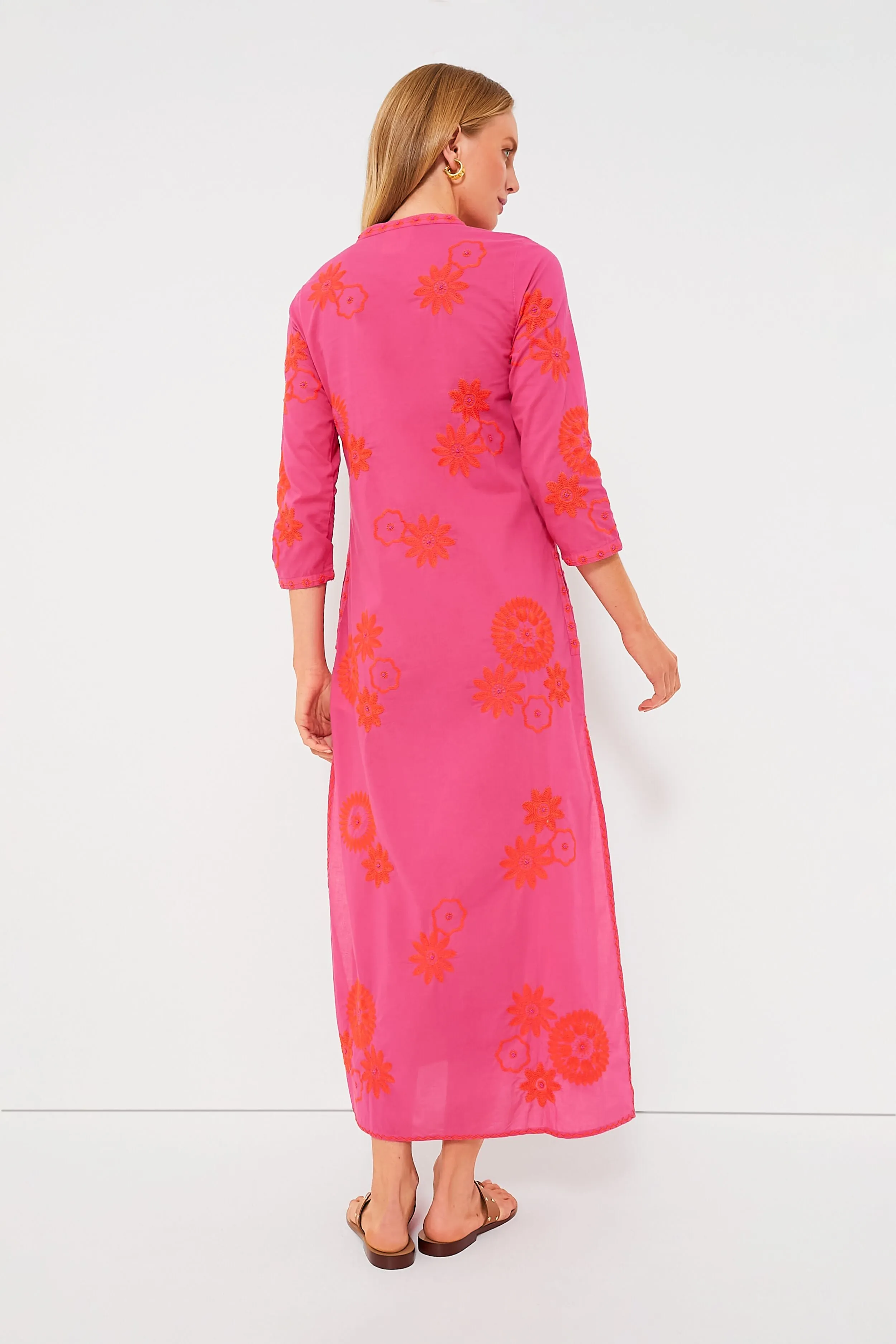 Pink and Orange Sapphire Long Kaftan