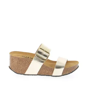 Plakton 873004 Gold Wedge Sandals