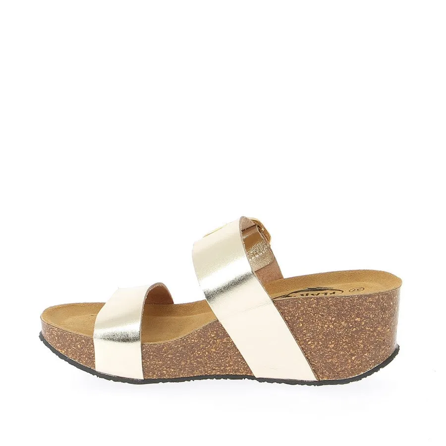 Plakton 873004 Gold Wedge Sandals