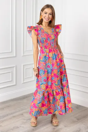 Ranchero Floral Sunfire Midi Dress