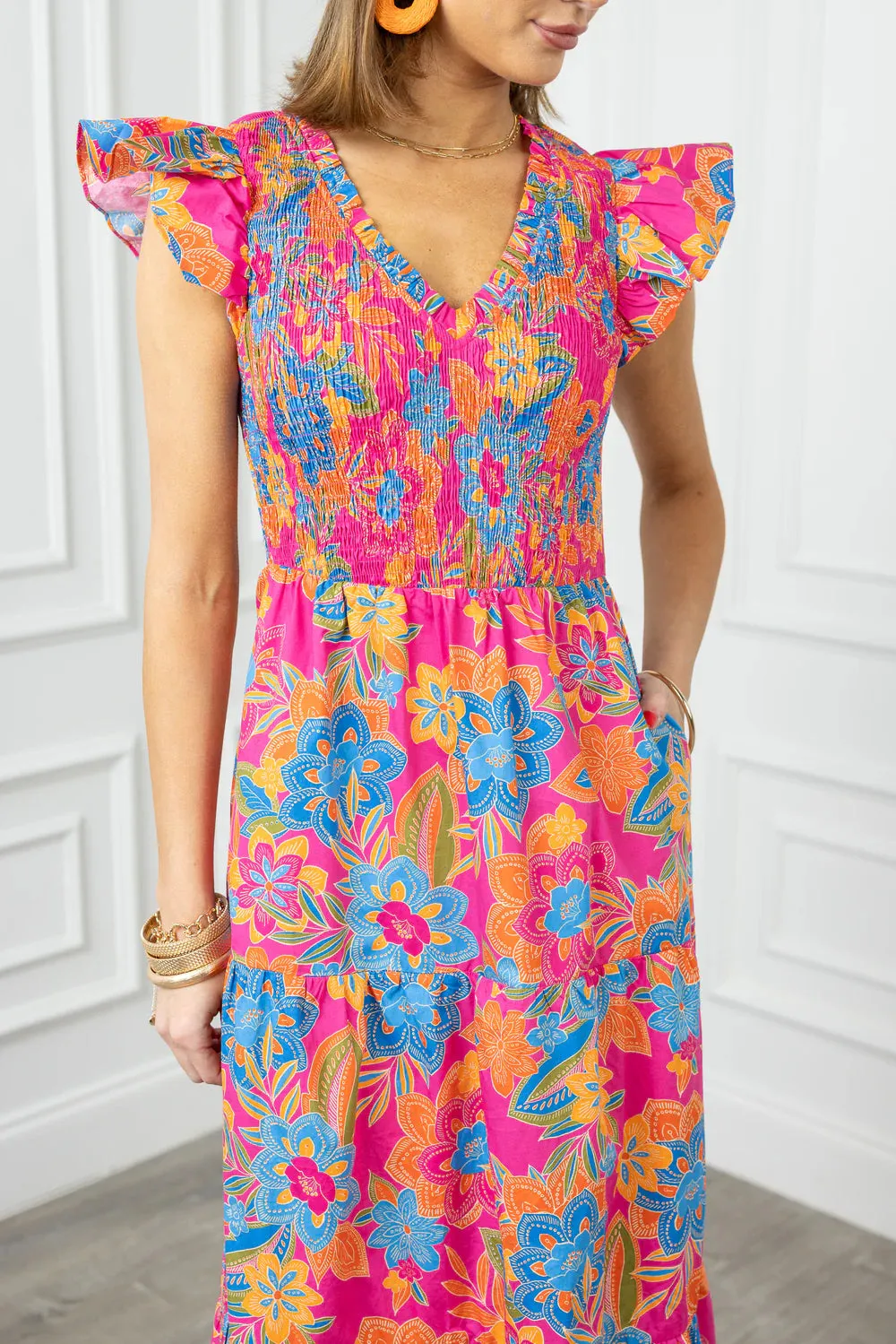 Ranchero Floral Sunfire Midi Dress