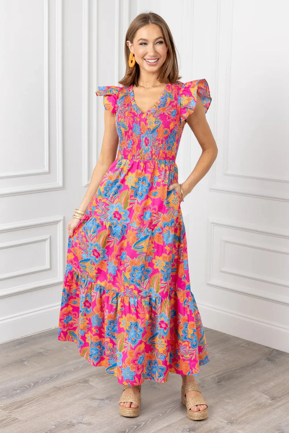 Ranchero Floral Sunfire Midi Dress