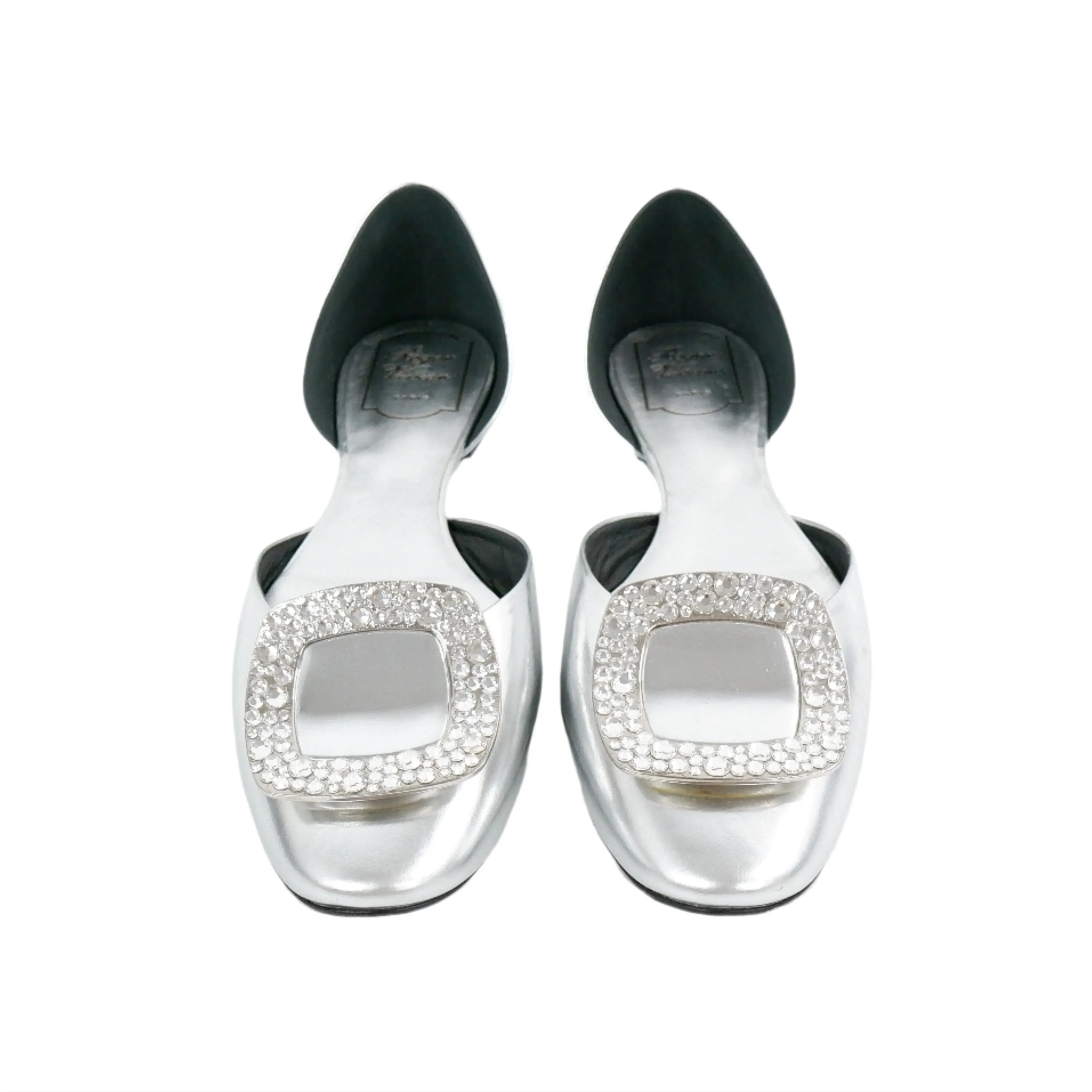 Roger Vivier Flats Silver Crystal 40