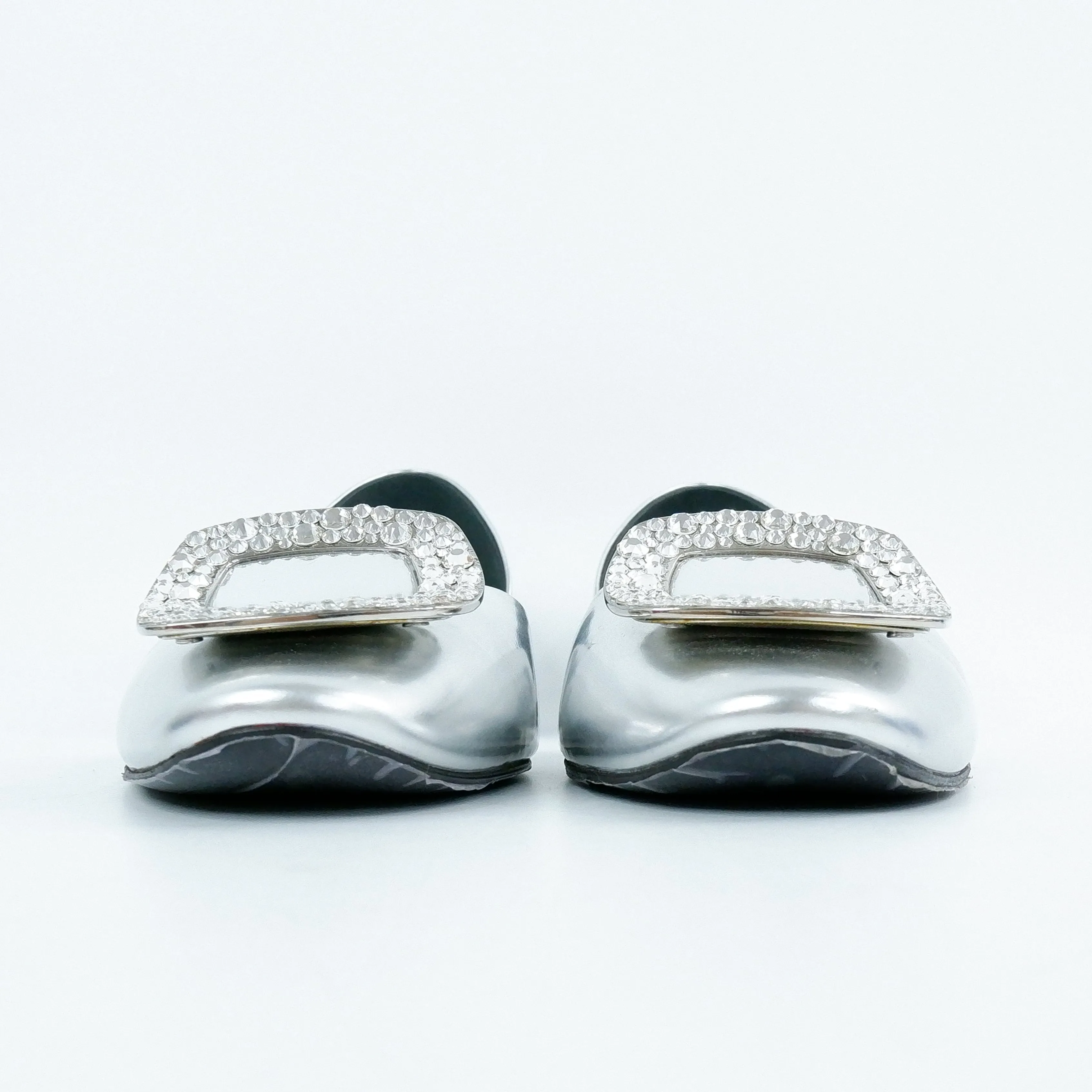 Roger Vivier Flats Silver Crystal 40