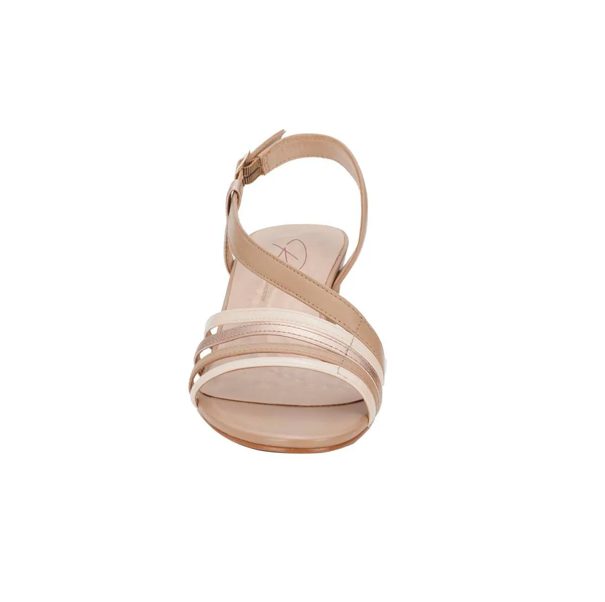 Ros Hommerson Lettie Women Adjustable Heel Strap Sandal In Rose Gold Leather