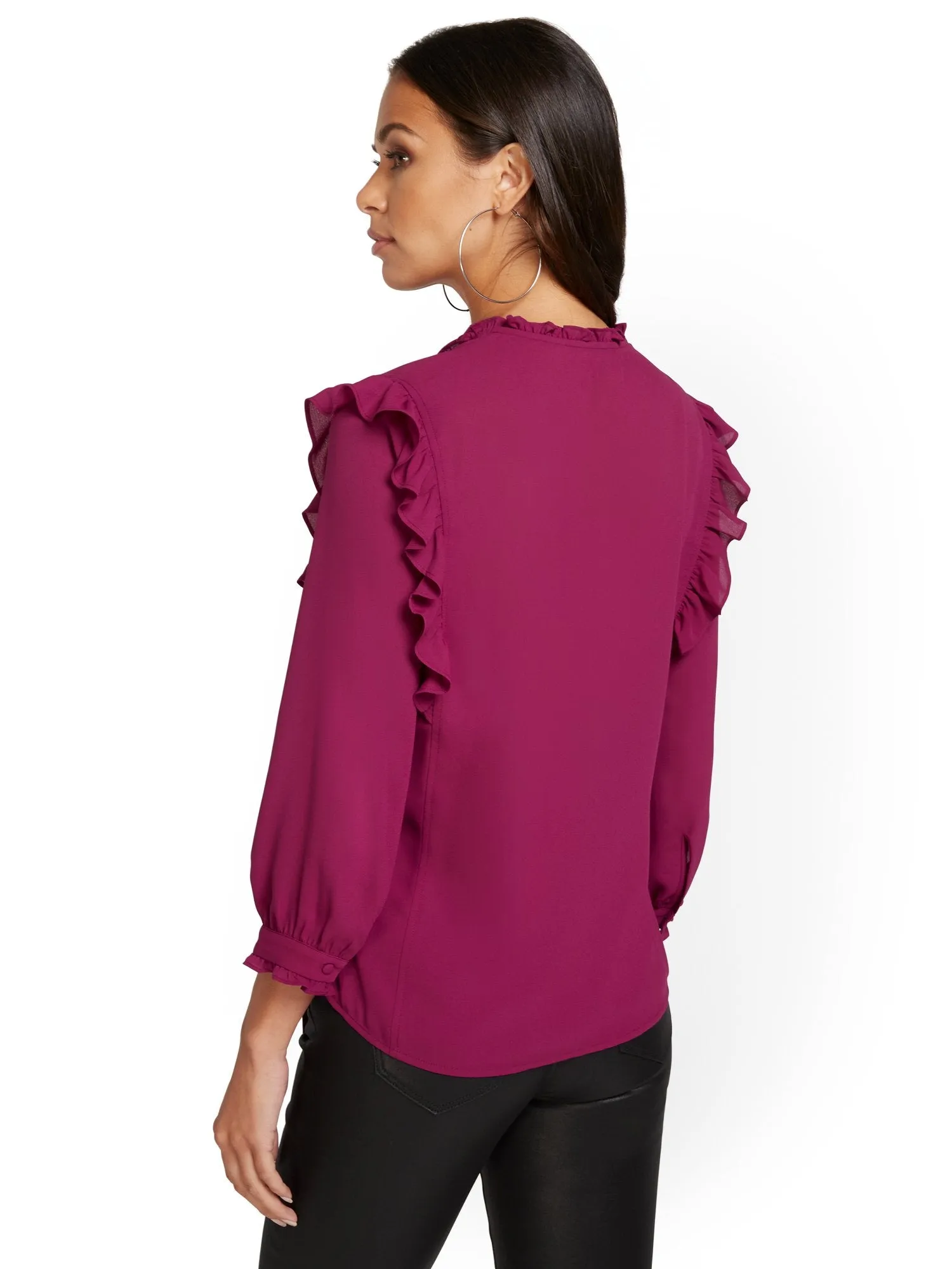 Ruffle-Front Blouse