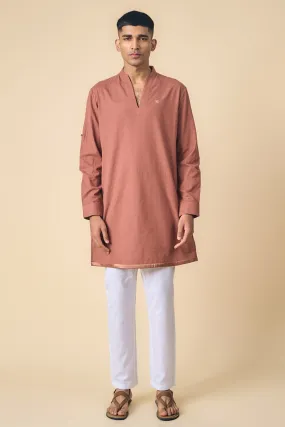 Rust Cotton Kurta Set