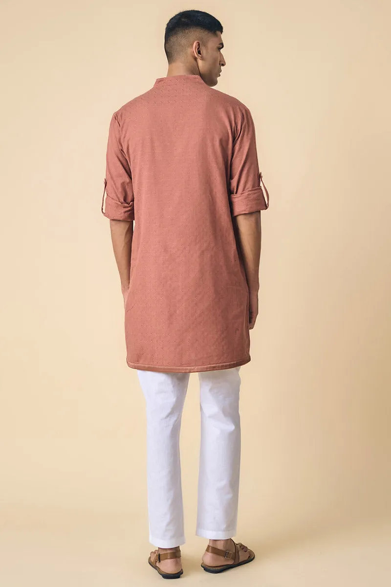 Rust Cotton Kurta Set