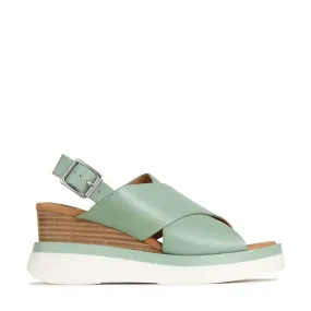 SASILLE LEATHER WEDGE SANDALS