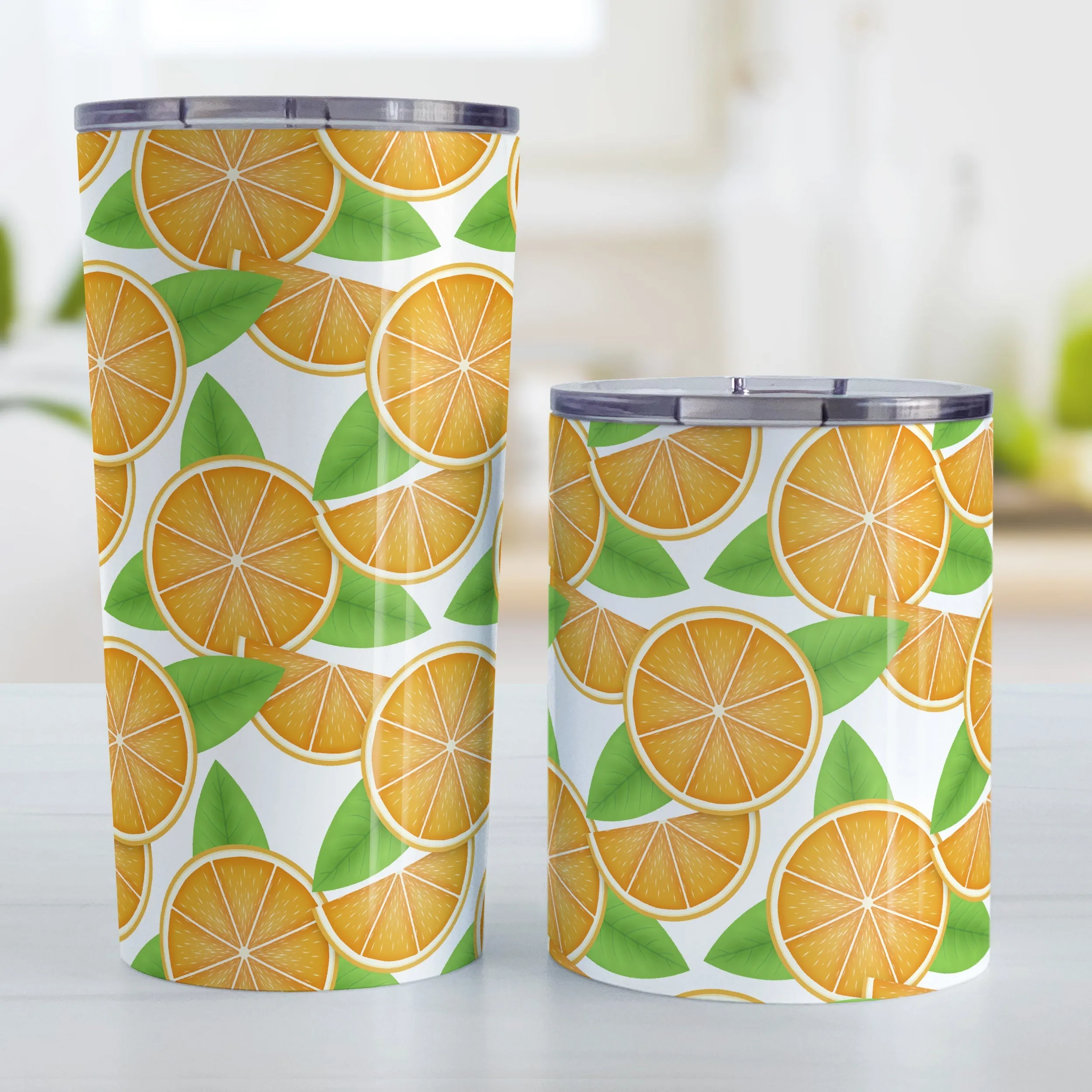 Premium Sliced Oranges Tumbler Cup for Fresh Juice