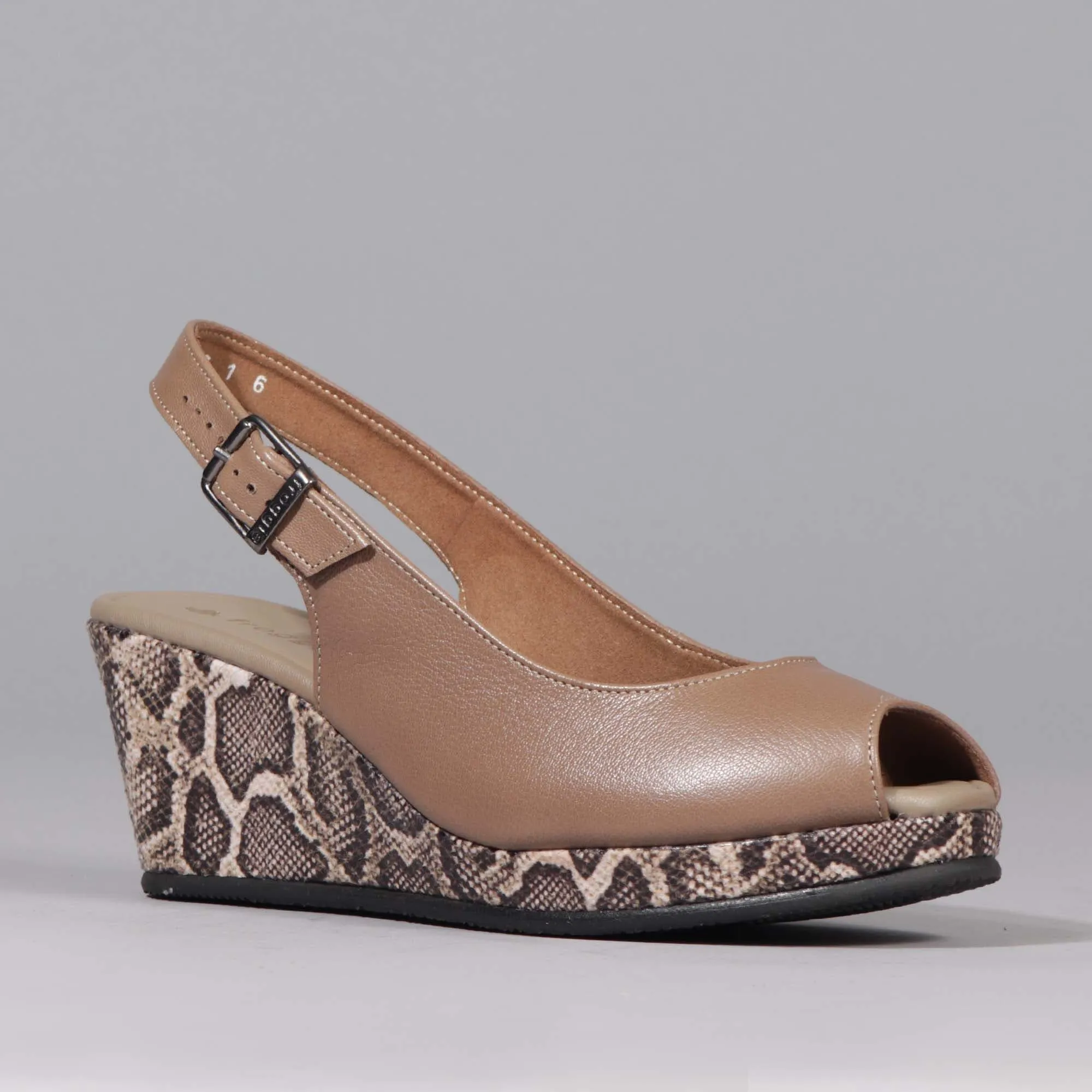 Slingback Wedge in Stone Multi - 12620