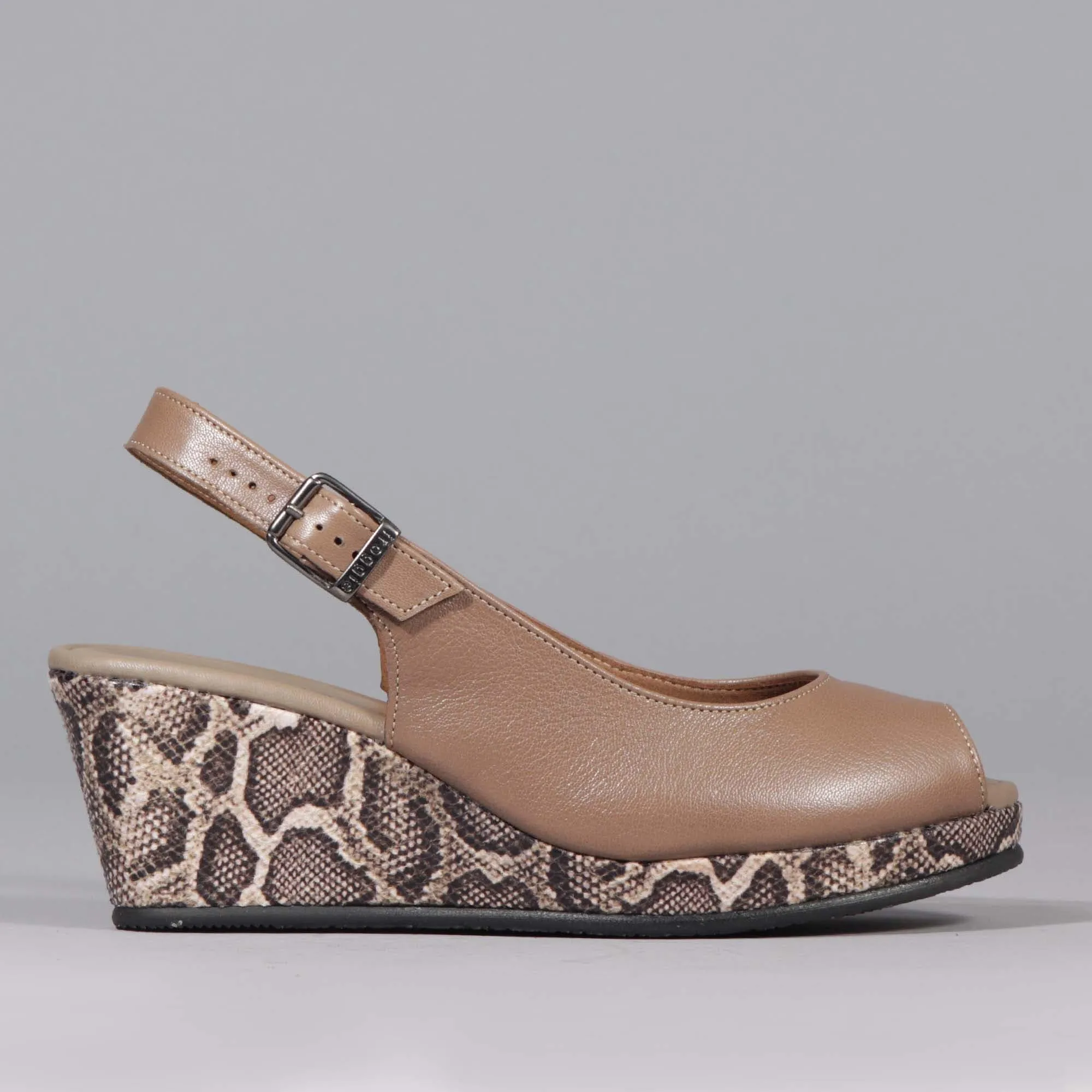 Slingback Wedge in Stone Multi - 12620