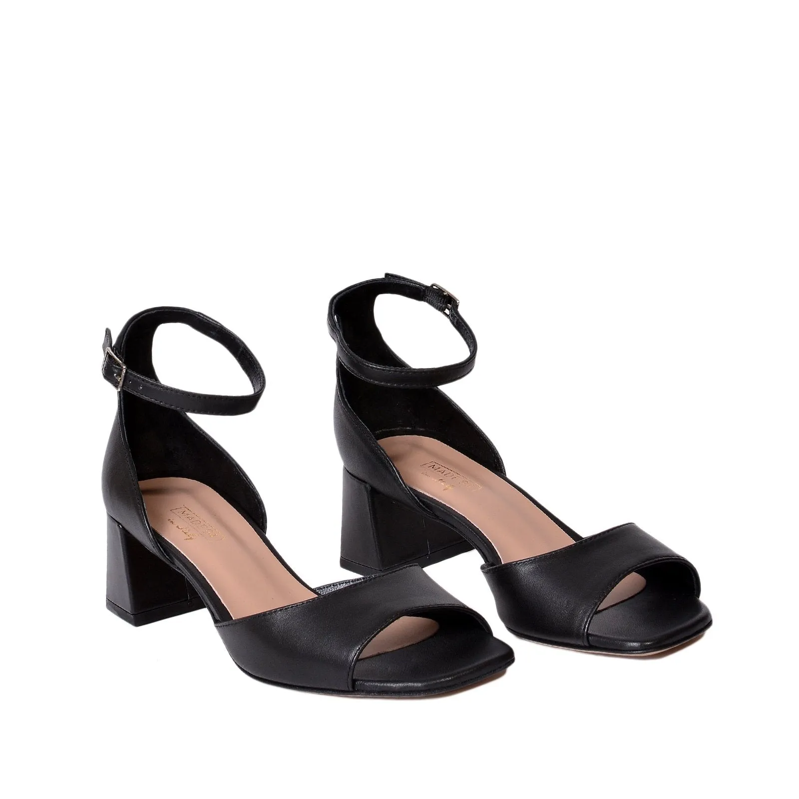 Sophia Black Nappa Leather Sandals