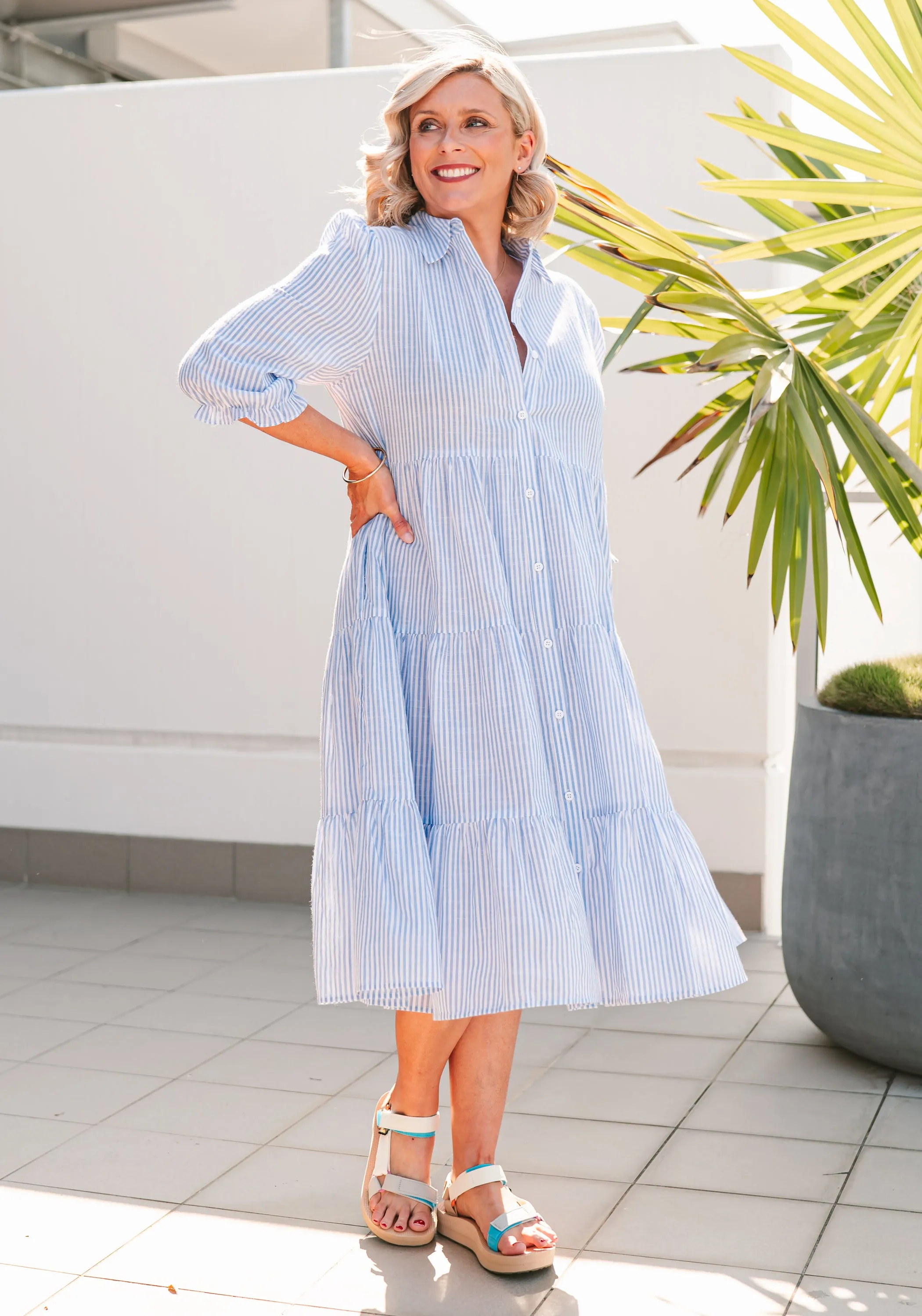 Soul Sparrow Blue Stripe Dress