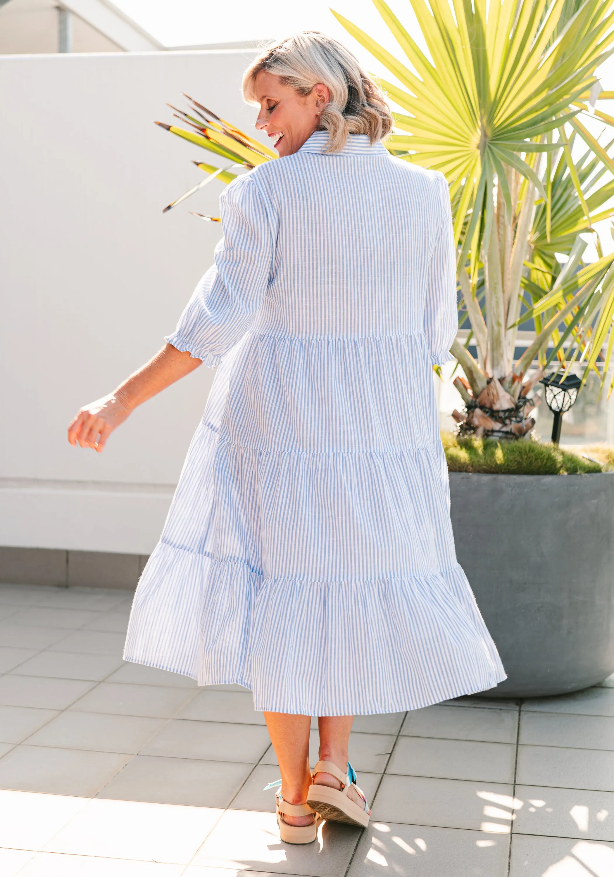 Soul Sparrow Blue Stripe Dress