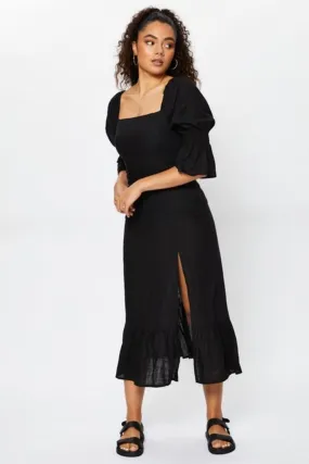 Split Thigh Ruffle Summer Dress