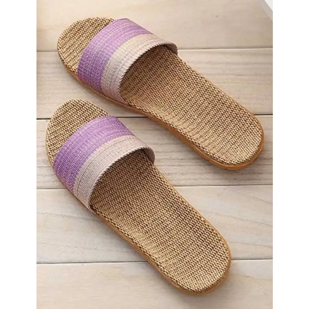 Stylish Purple Jute Slippers For Women