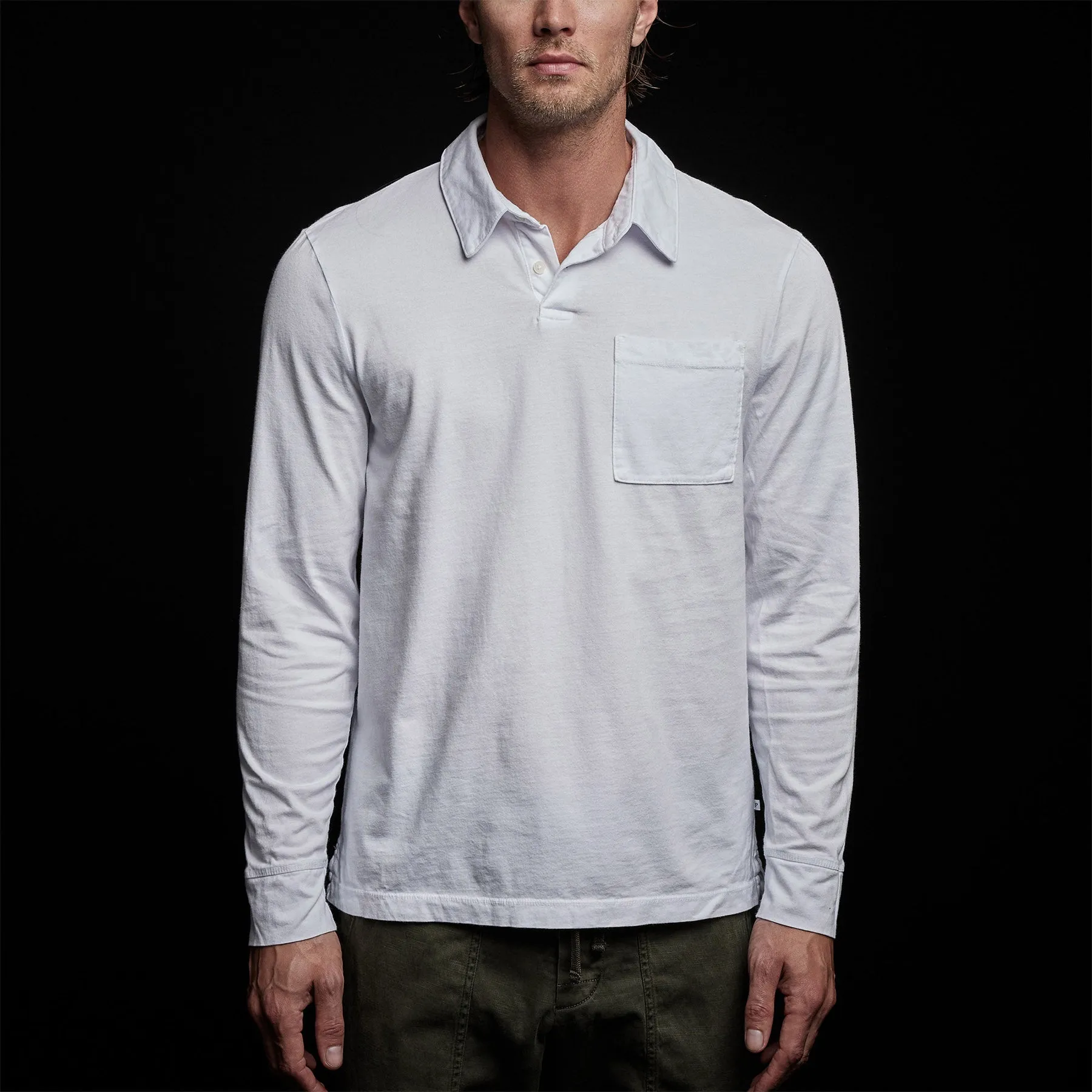 Sueded Jersey Rugby Polo - White