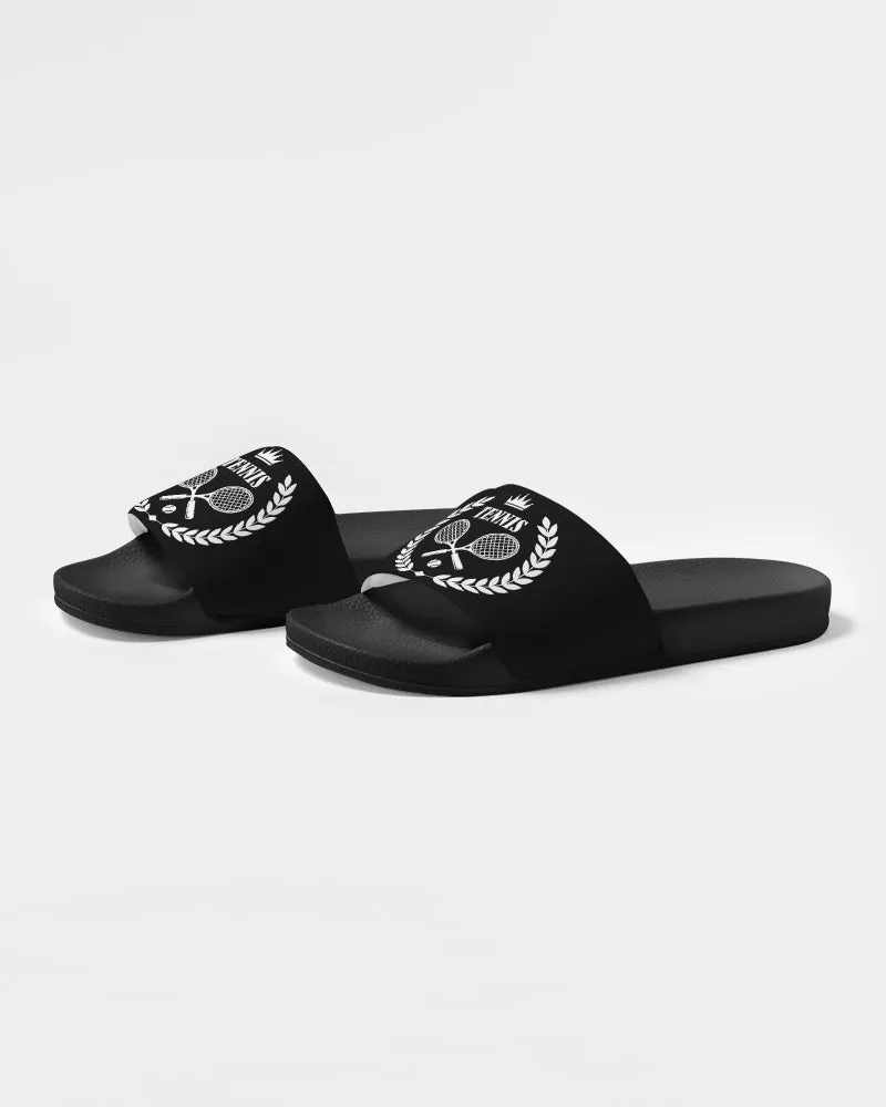 Tennis Badge Men Slides Sandals, Designer Shoe Boys Flat Wedge Slippers Vegan Casual Flip Flops Slip On