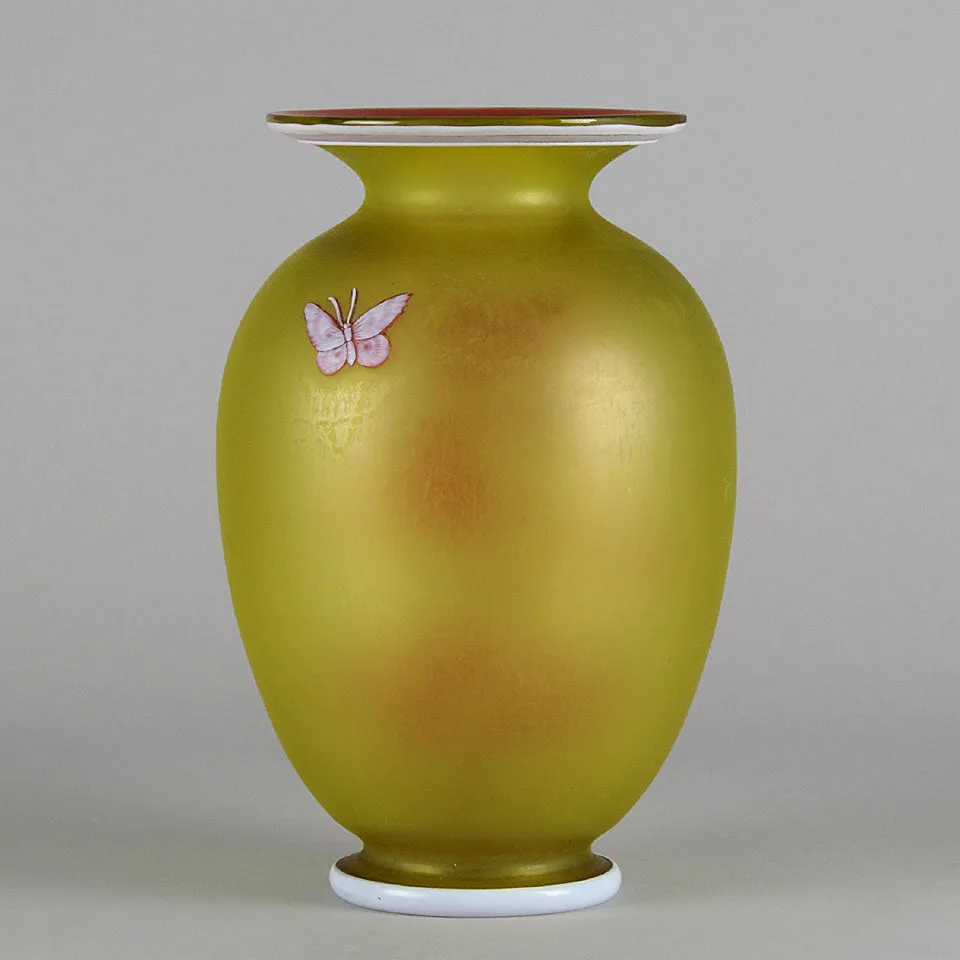 Thomas Webb Butterfly Vase