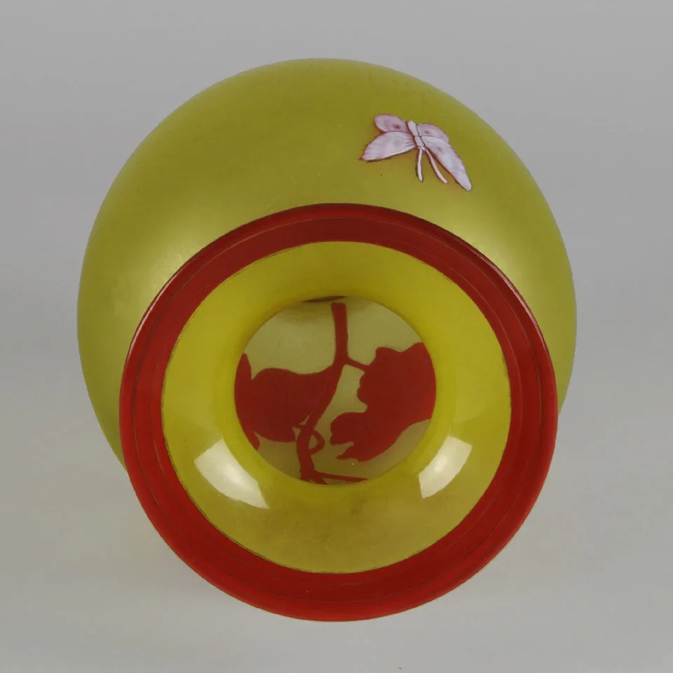 Thomas Webb Butterfly Vase