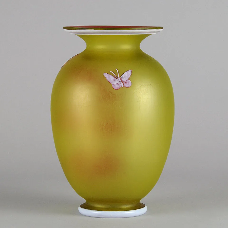 Thomas Webb Butterfly Vase