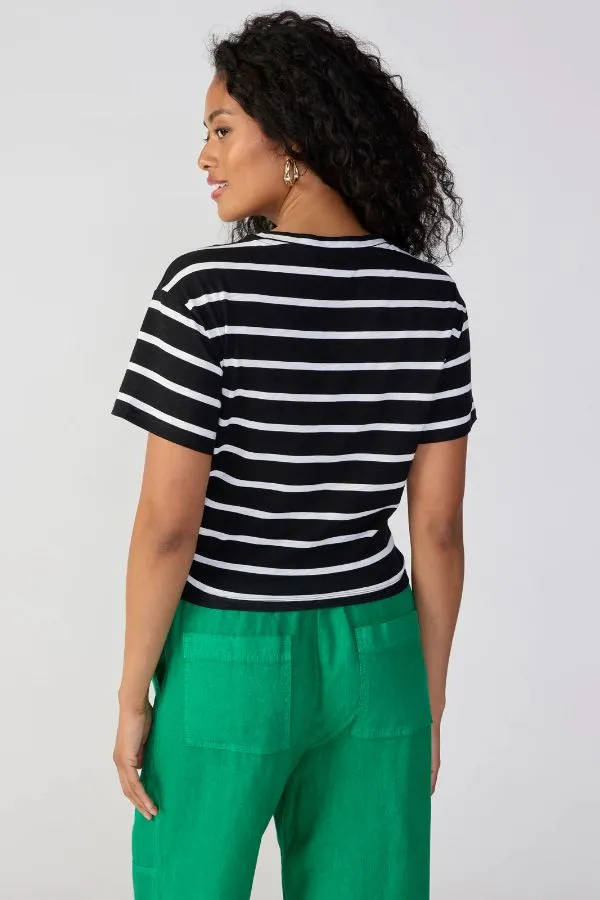 Twist Of Fate Tee - Black/White Stripe