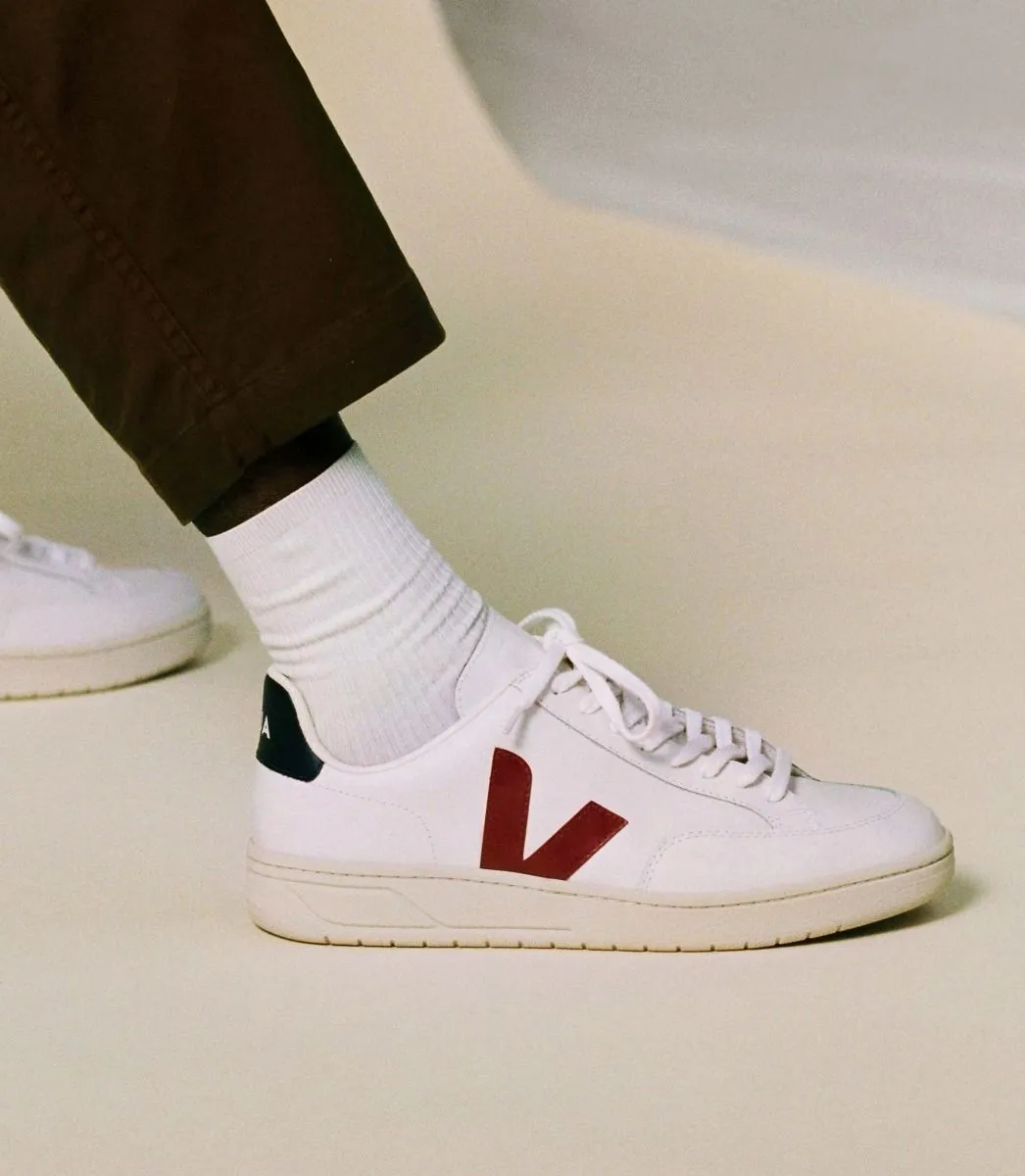 Veja Men V-12 White/Marsala/Nautico Eco Sneakers  Shoes