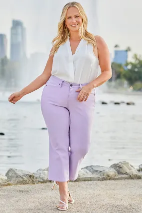 Women's Plus Size Hyperstretch Cropped Wide Leg Flood Pants, Lavender