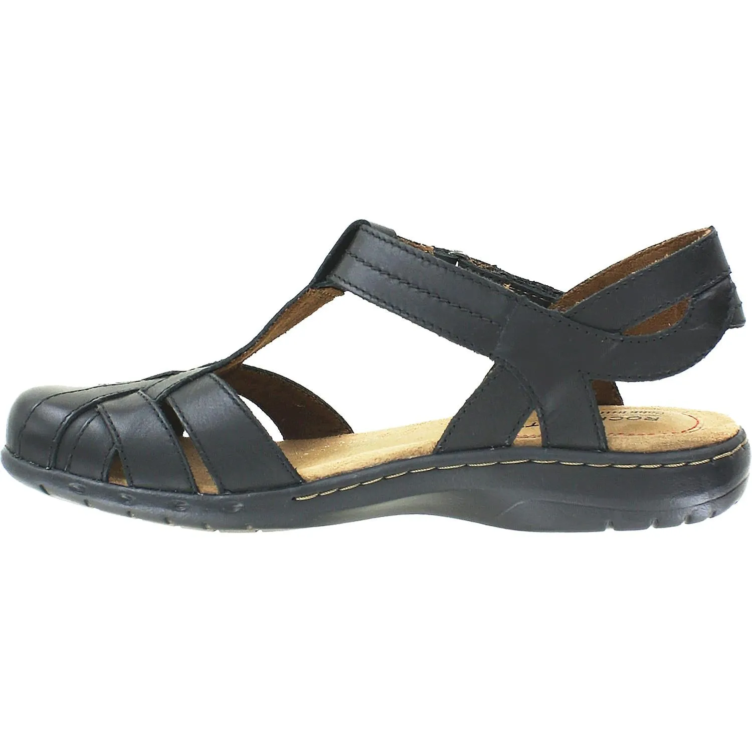 Women's Rockport Cobb Hill Penfield T-Strap Black Leather